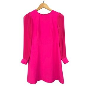 J. Crew Pink Long Sleeve Pleated Sleeve Shift Dress Women's OP
